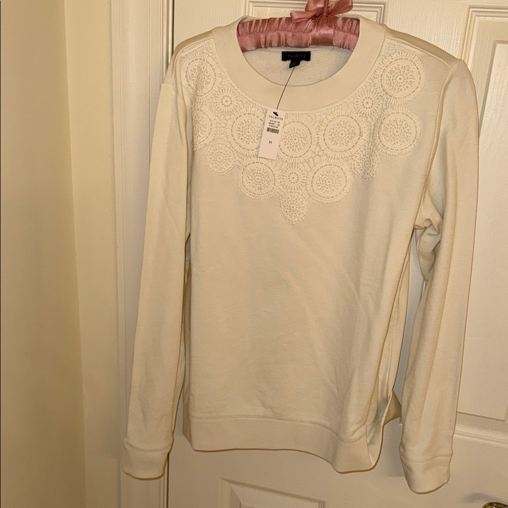 Talbots Cream Crew Sweatshirt
